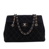 Chanel Single Flap Jumbo Schultertasche Velourleder Schwarz GHW