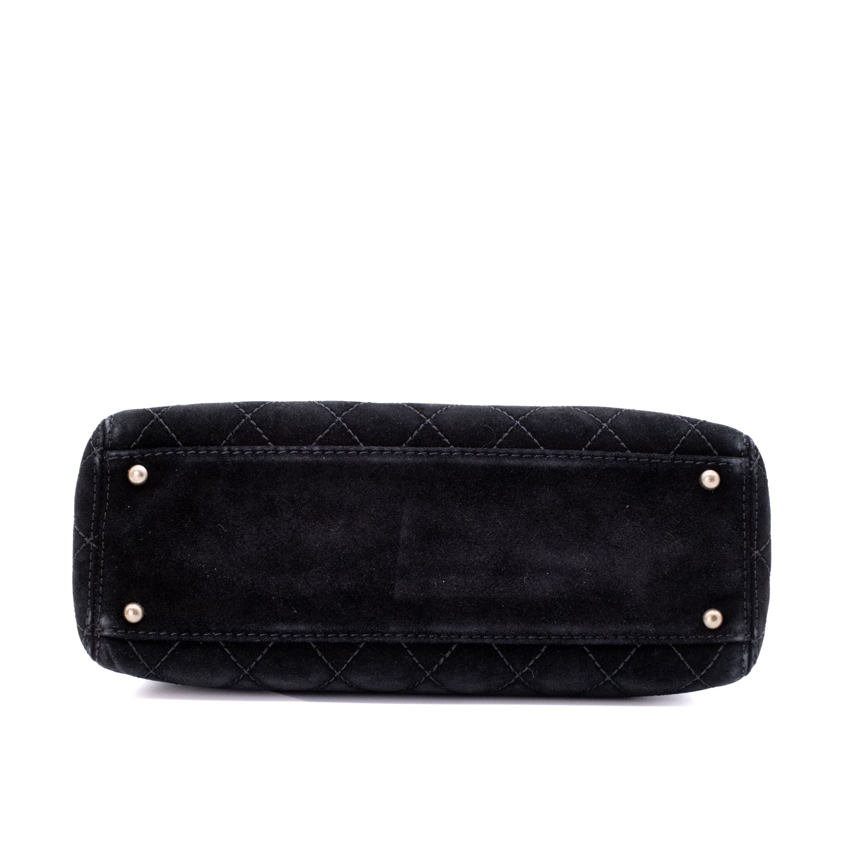 Chanel Single Flap Jumbo Schultertasche Velourleder Schwarz GHW