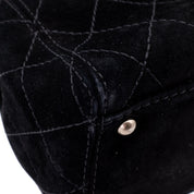 Chanel Single Flap Jumbo Schultertasche Velourleder Schwarz GHW