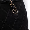 Chanel Single Flap Jumbo Schultertasche Velourleder Schwarz GHW