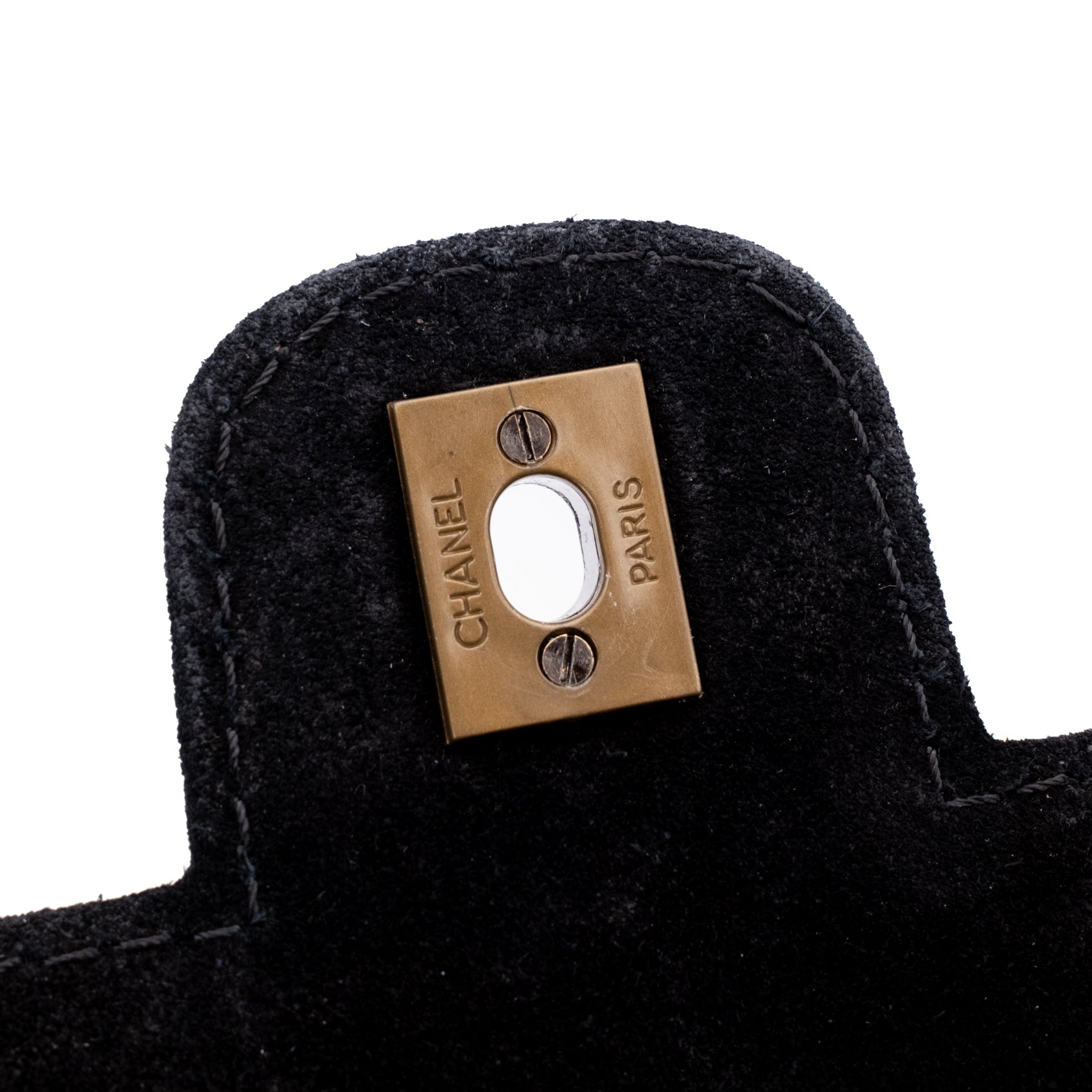 Chanel Single Flap Jumbo Schultertasche Velourleder Schwarz GHW