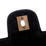 Chanel Single Flap Jumbo Schultertasche Velourleder Schwarz GHW