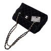 Chanel Single Flap Jumbo Schultertasche Velourleder Schwarz GHW