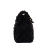 Chanel Single Flap Jumbo Schultertasche Velourleder Schwarz GHW