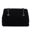 Chanel Single Flap Jumbo Schultertasche Velourleder Schwarz GHW