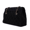 Chanel Single Flap Jumbo Schultertasche Velourleder Schwarz GHW