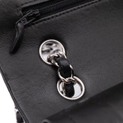 Chanel Classic Timeless Double Flap Bag in Medium Größe aus schwarzem Lammleder Material mit silberner Hardware