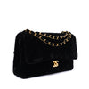 Chanel Classic Medium Double Flap Samt Schwarz 24k GHW