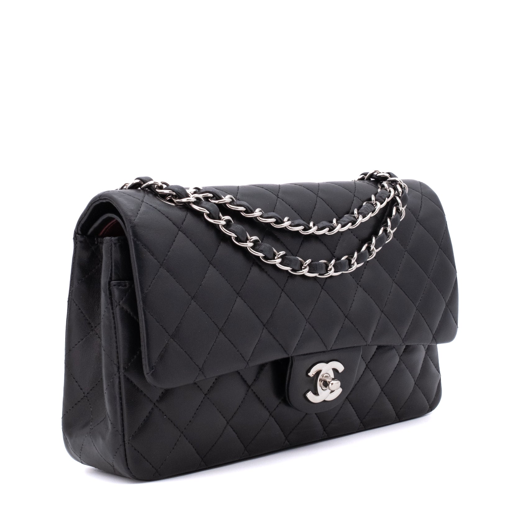 Chanel Classic Double Flap Medium Lammleder Schwarz PHW