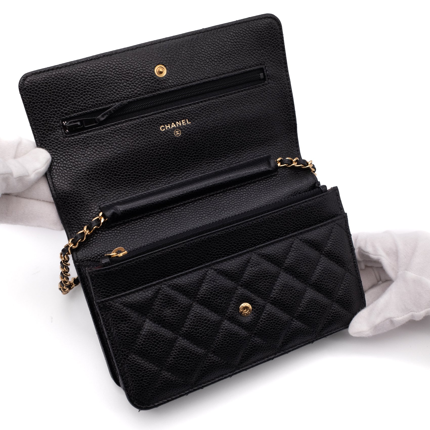 Chanel Wallet on Chain WOC Caviar Leder Schwarz GHW