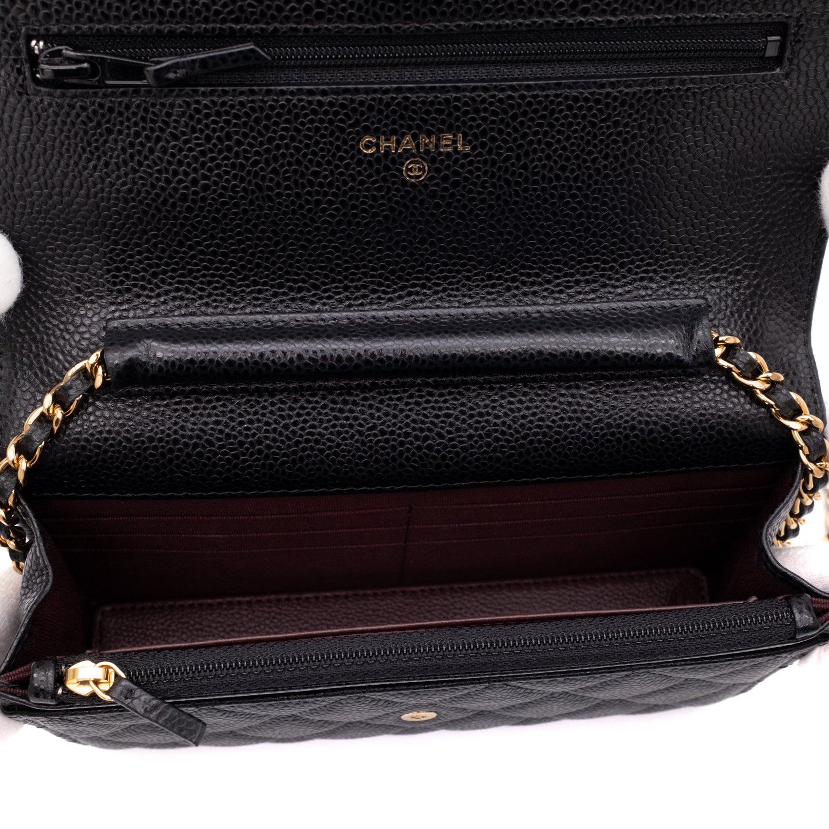 Chanel Wallet on Chain WOC Caviar Leder Schwarz GHW