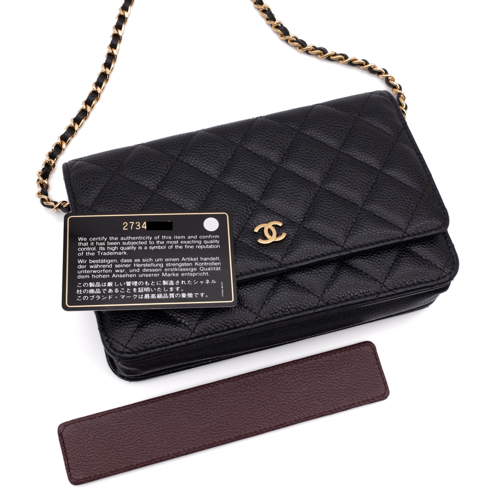 Chanel Wallet on Chain WOC Caviar Leder Schwarz GHW