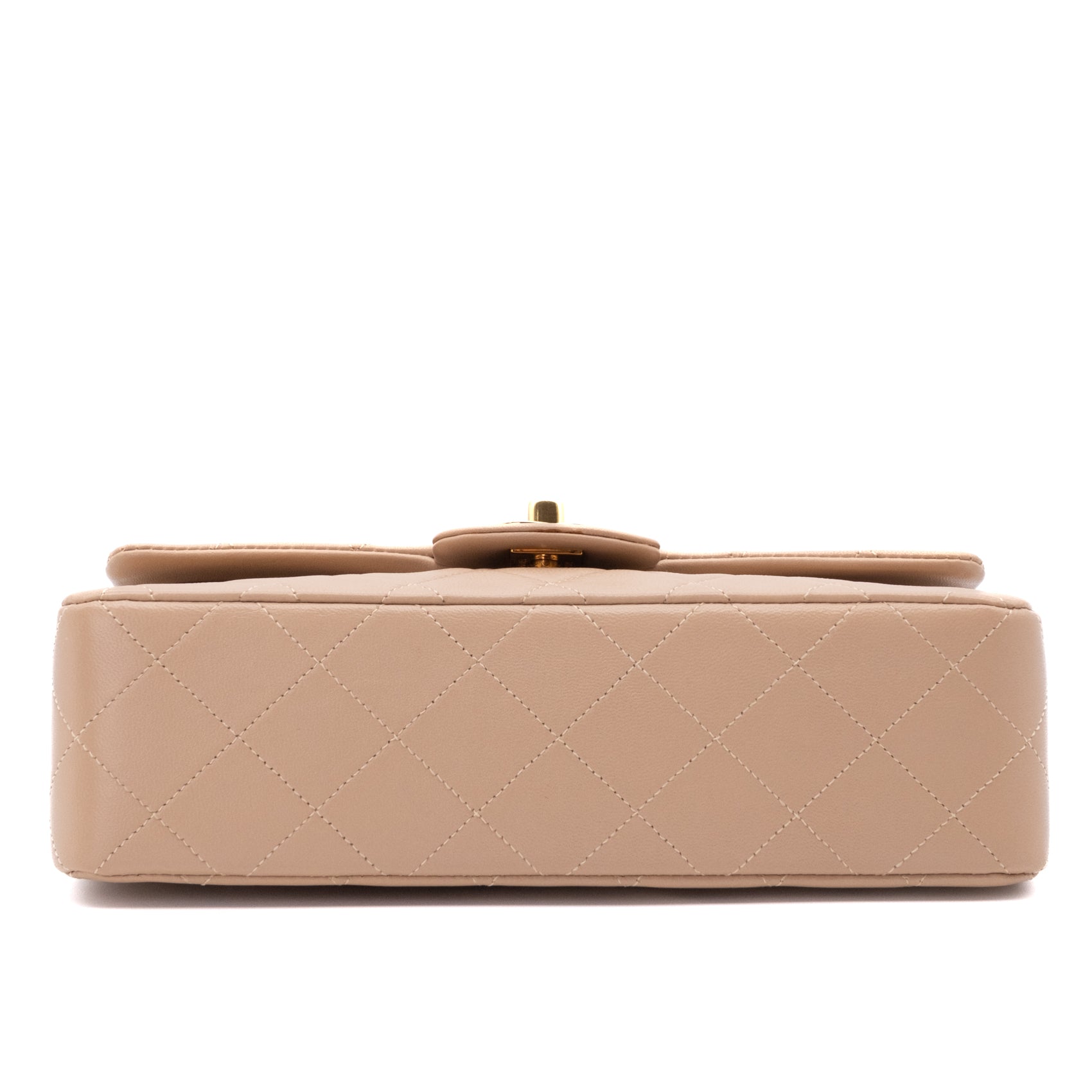 Chanel Classic Double Flag Bag Small Beige Lammleder 24k GHW