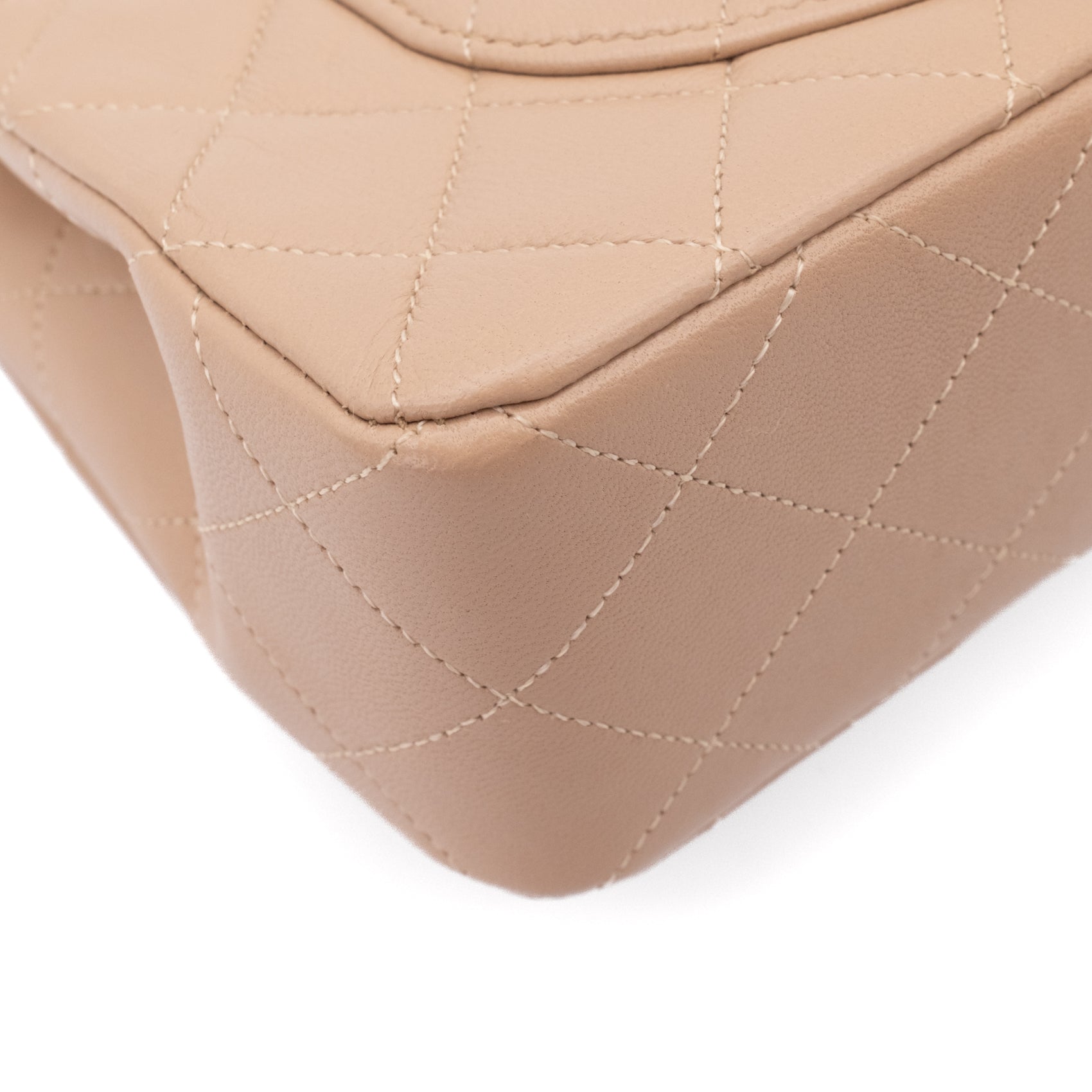 Chanel Classic Double Flag Bag Small Beige Lammleder 24k GHW