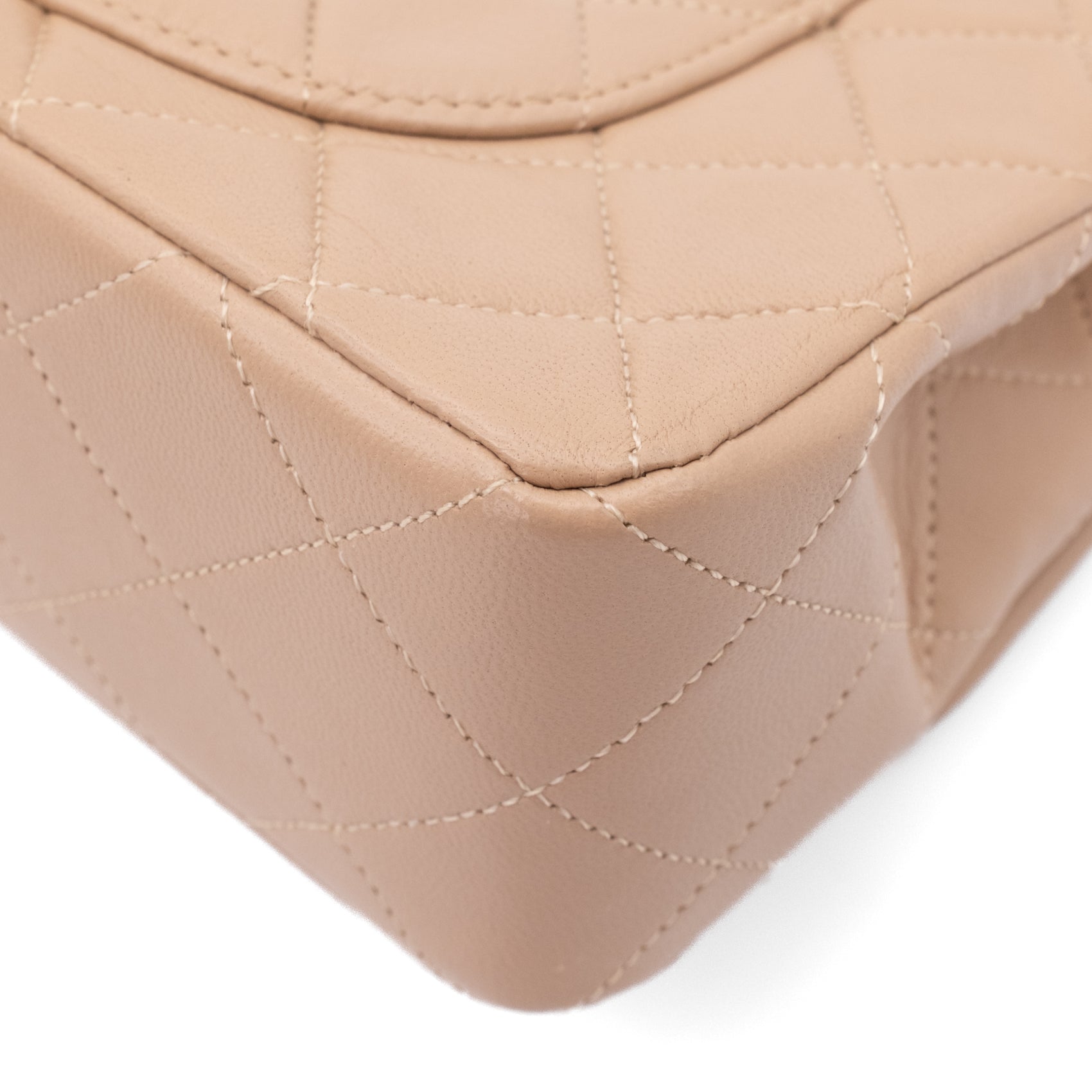 Chanel Classic Double Flag Bag Small Beige Lammleder 24k GHW