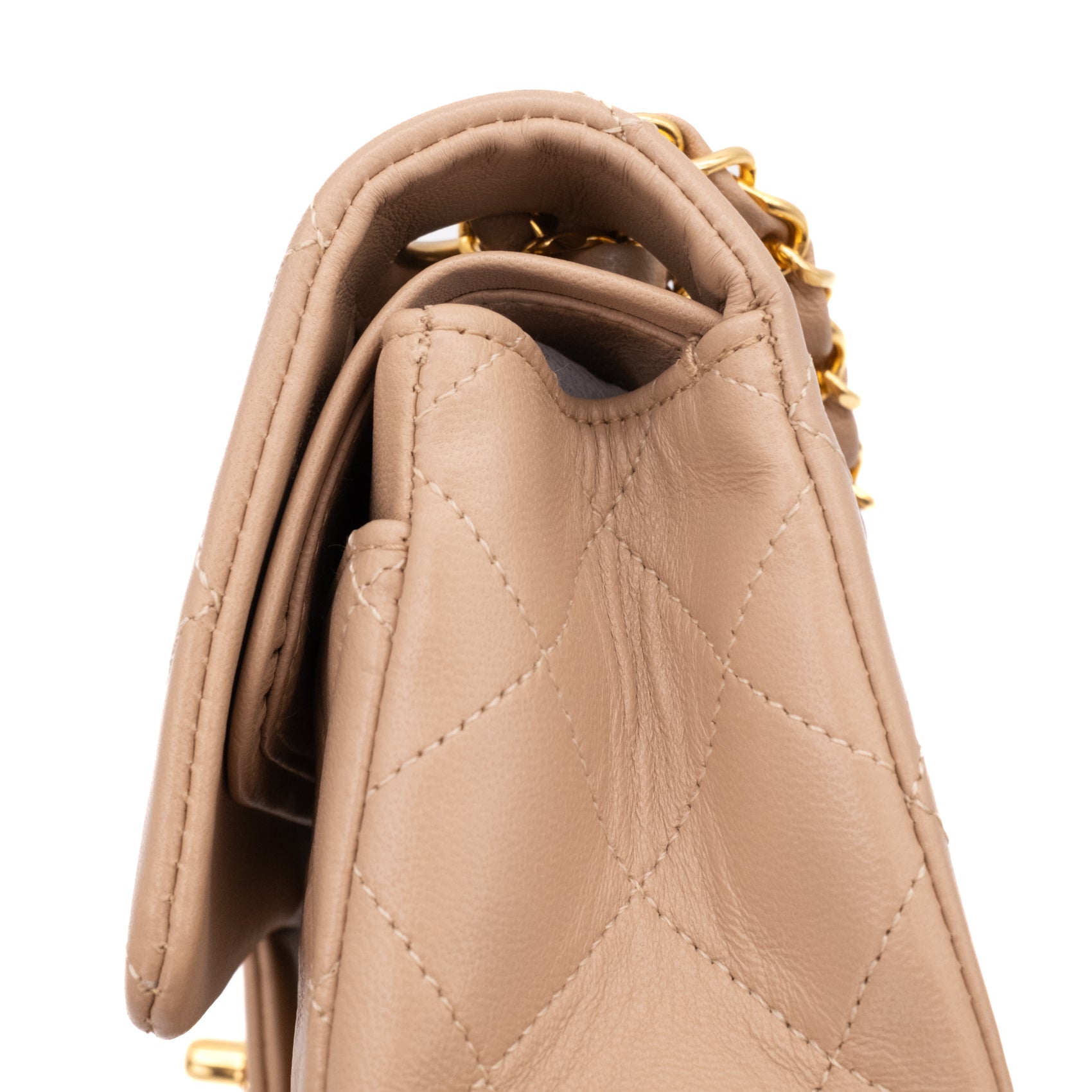 Chanel Classic Double Flag Bag Small Beige Lammleder 24k GHW