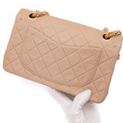 Chanel Classic Double Flag Bag Small Beige Lammleder 24k GHW