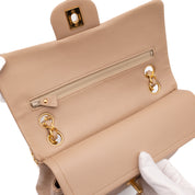Chanel Classic Double Flag Bag Small Beige Lammleder 24k GHW