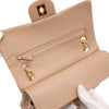 Chanel Classic Double Flag Bag Small Beige Lammleder 24k GHW