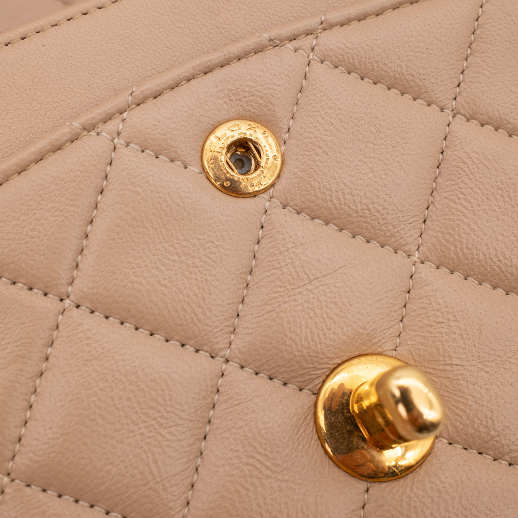 Chanel Classic Double Flag Bag Small Beige Lammleder 24k GHW
