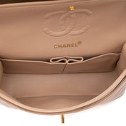 Chanel Classic Double Flag Bag Small Beige Lammleder 24k GHW