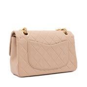Chanel Classic Double Flag Bag Small Beige Lammleder 24k GHW