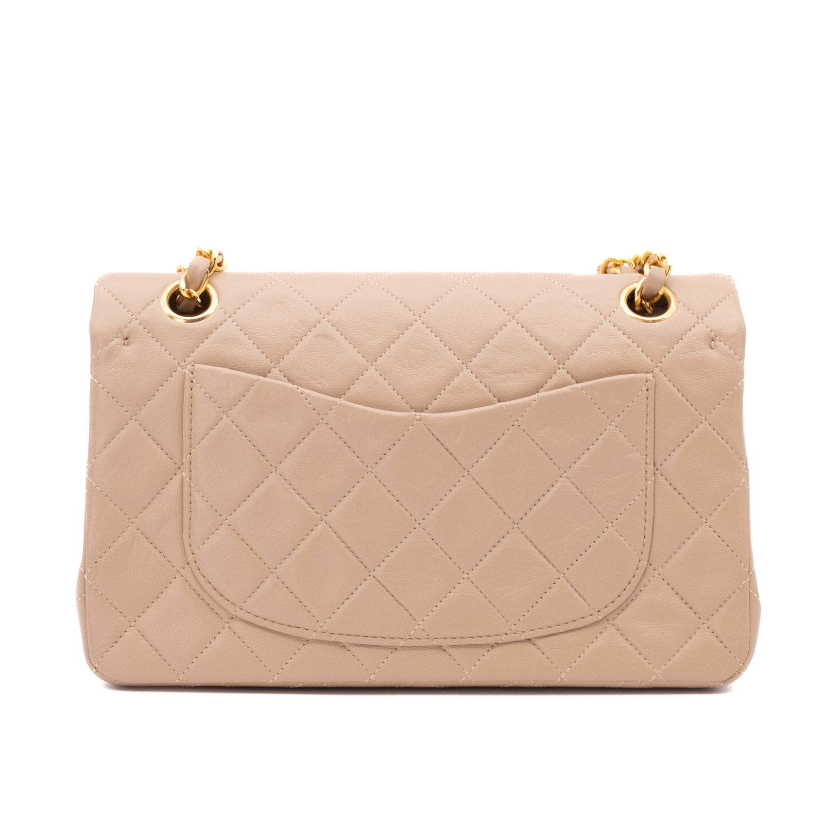 Chanel Classic Double Flag Bag Small Beige Lammleder 24k GHW