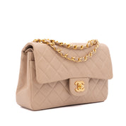 Chanel Classic Double Flag Bag Small Beige Lammleder 24k GHW