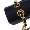 Chanel Classic Double Flap Bag Medium Satin Dunkelblau 24k GHW