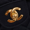 Chanel Classic Double Flap Bag Medium Satin Dunkelblau 24k GHW