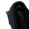 Chanel Classic Double Flap Bag Medium Satin Dunkelblau 24k GHW