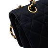 Chanel Classic Double Flap Bag Medium Satin Dunkelblau 24k GHW