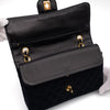 Chanel Classic Double Flap Bag Medium Satin Dunkelblau 24k GHW