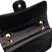 Chanel Classic Double Flap Bag Medium Satin Dunkelblau 24k GHW