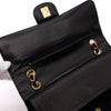Chanel Classic Double Flap Bag Medium Satin Dunkelblau 24k GHW