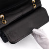 Chanel Classic Double Flap Bag Medium Satin Dunkelblau 24k GHW
