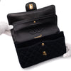 Chanel Classic Double Flap Bag Medium Satin Dunkelblau 24k GHW