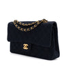 Chanel Classic Double Flap Bag Medium Satin Dunkelblau 24k GHW