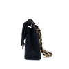 Chanel Classic Double Flap Bag Medium Satin Dunkelblau 24k GHW