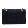 Chanel Classic Double Flap Bag Medium Satin Dunkelblau 24k GHW