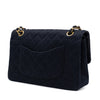 Chanel Classic Double Flap Bag Medium Satin Dunkelblau 24k GHW