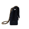 Chanel Classic Double Flap Bag Medium Satin Dunkelblau 24k GHW