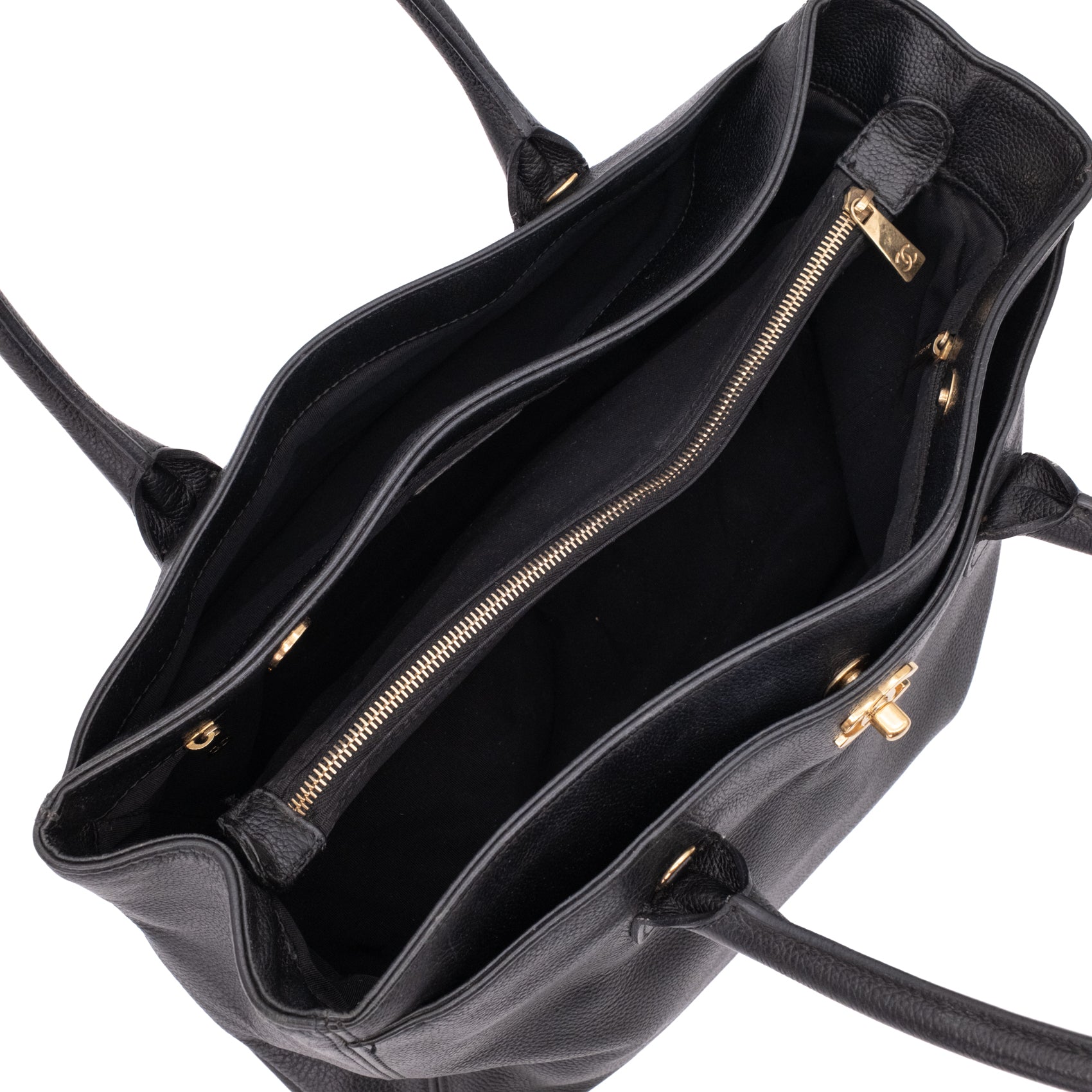 Chanel Executive Cerf Medium Kalbsleder Schwarz 24k GHW