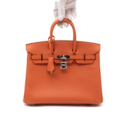 Hermès Birkin 25 in Mango Orange aus Epsom Leder mit silberfarbener Hardware im Retourne Stil