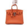 Hermès Birkin 25 in Mango Orange aus Epsom Leder mit silberfarbener Hardware im Retourne Stil
