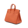 Hermès Birkin 25 in Mango Orange aus Epsom Leder mit silberfarbener Hardware im Retourne Stil