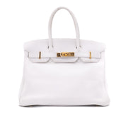 Hermès Birkin 30 Swift Leder Blanc Retourne GHW