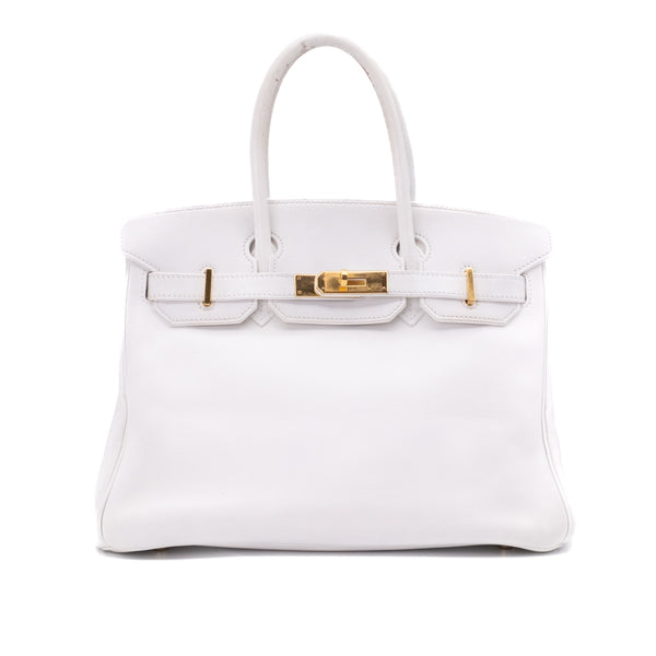 Hermès Birkin 30 Swift Leder Blanc Retourne GHW