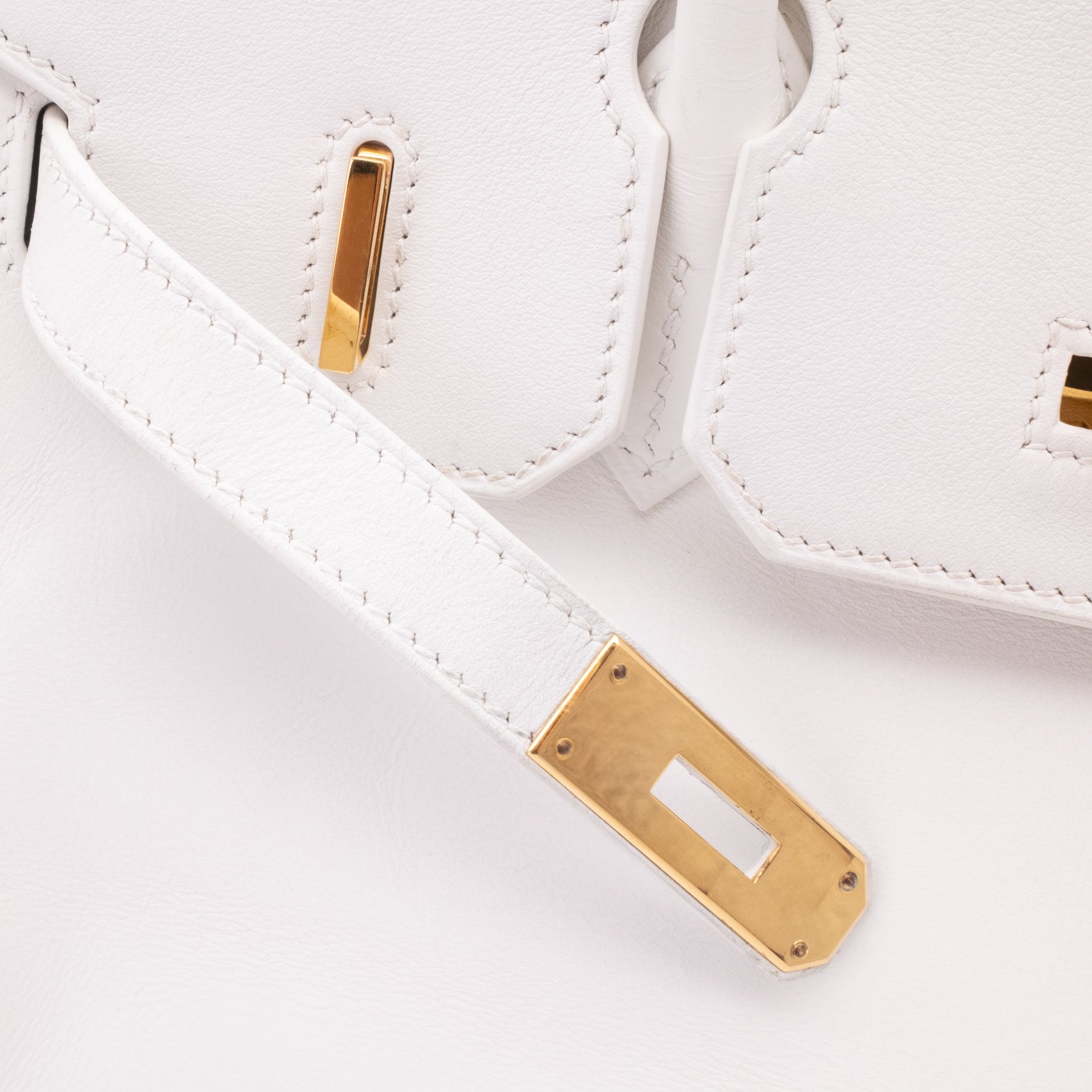Hermès Birkin 30 Swift Leder Blanc Retourne GHW