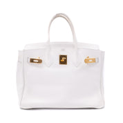 Hermès Birkin 30 Swift Leder Blanc Retourne GHW